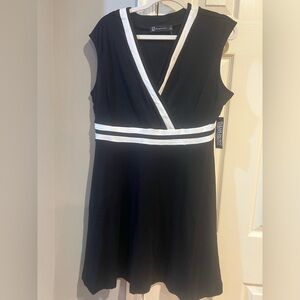 New York & Company Black Dress with White Accents NWT